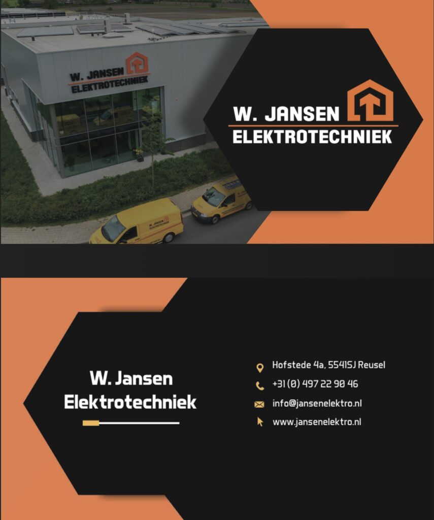Visitekaartje W. Jansen Elektrotechniek