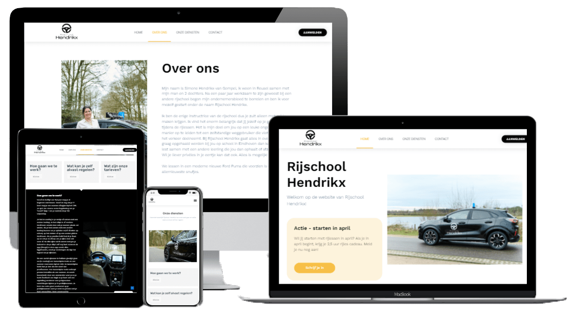 Mockup website Rijschool Hendrikx