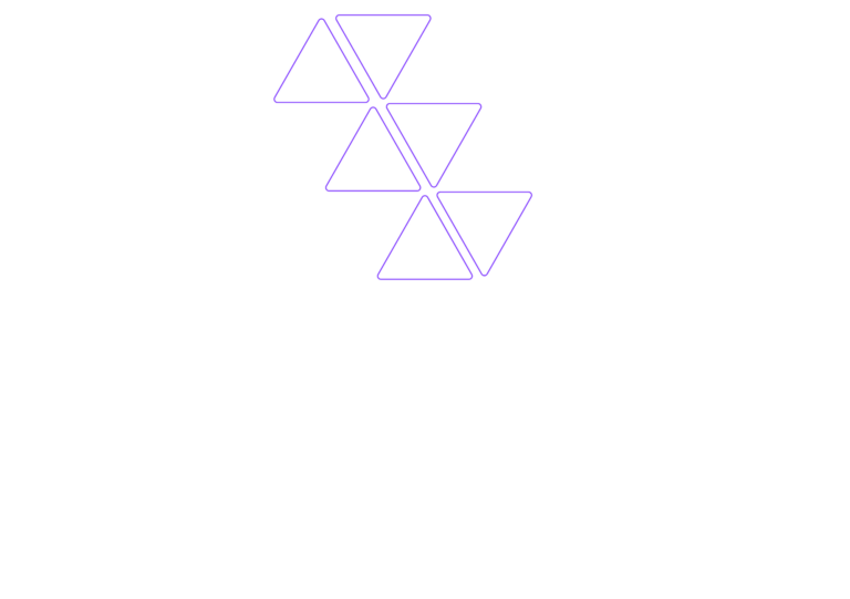 Driehoek schuin op een rij gemaakt van het logo