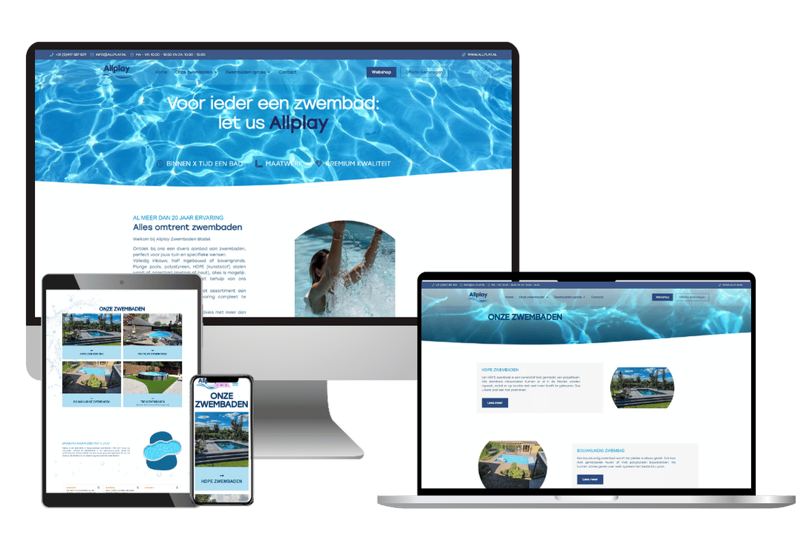 Website Allplay mock up